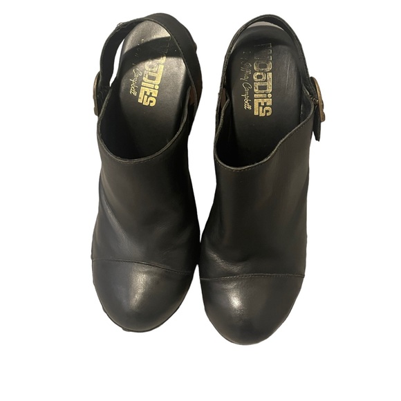 Jeffrey Campbell woodies studded black leather with signature wooden heels. - Picture 3 of 5